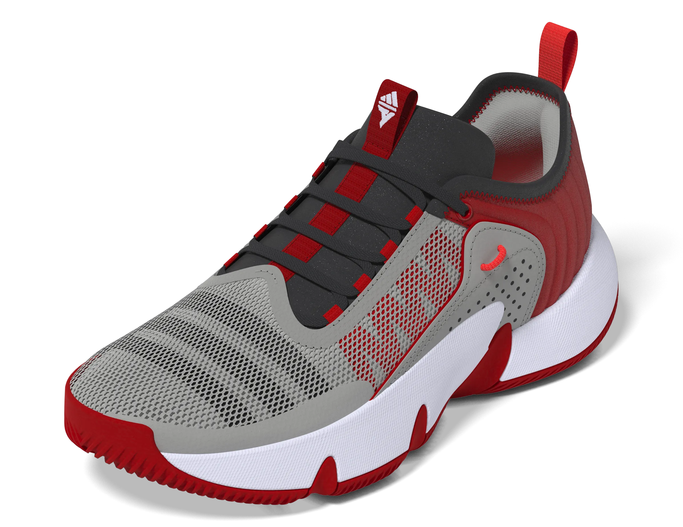 Adidas Trae Unlimited Junior Basketball Shoes - Grey/Carbon/Scarlet