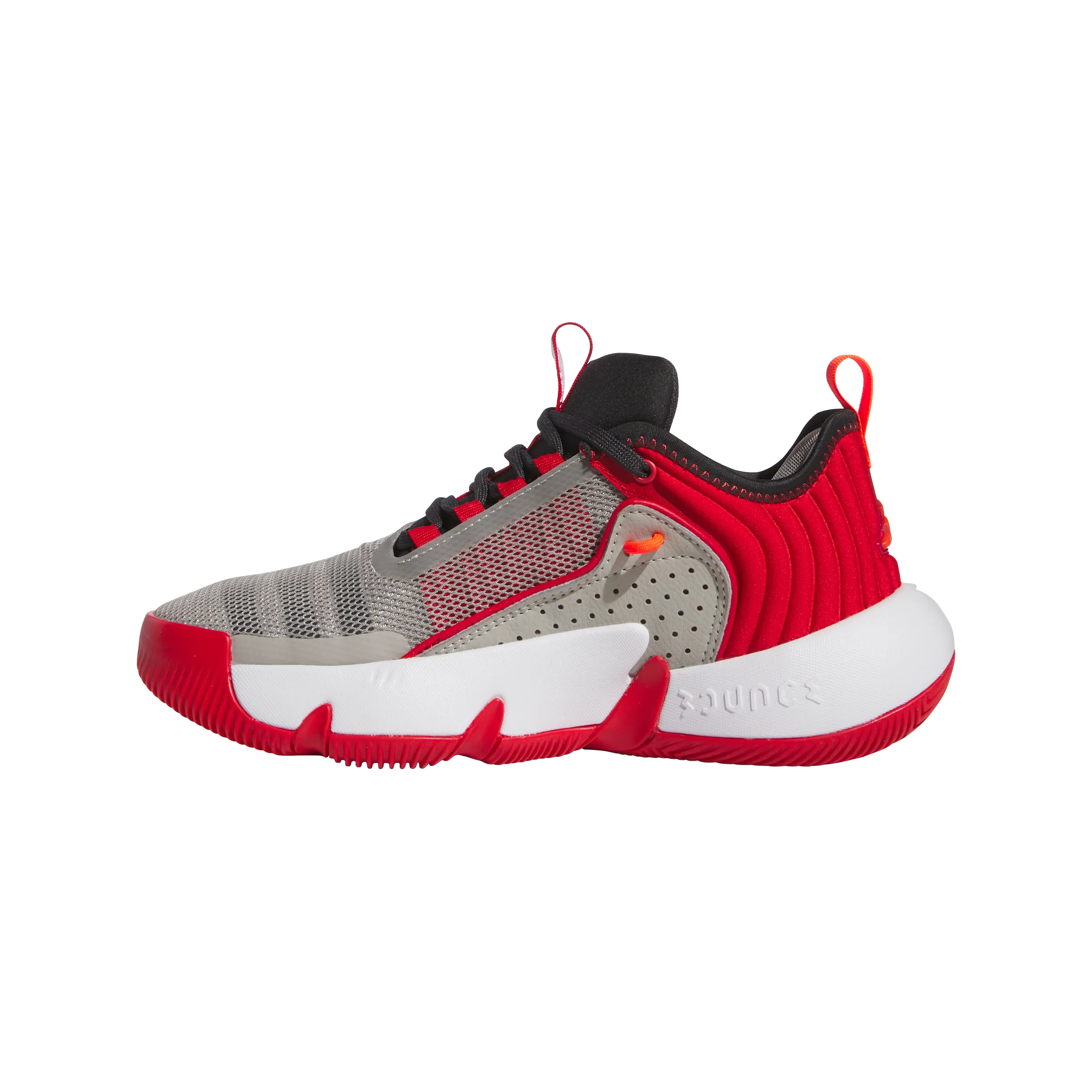 Adidas Trae Unlimited Junior Basketball Shoes - Grey/Carbon/Scarlet