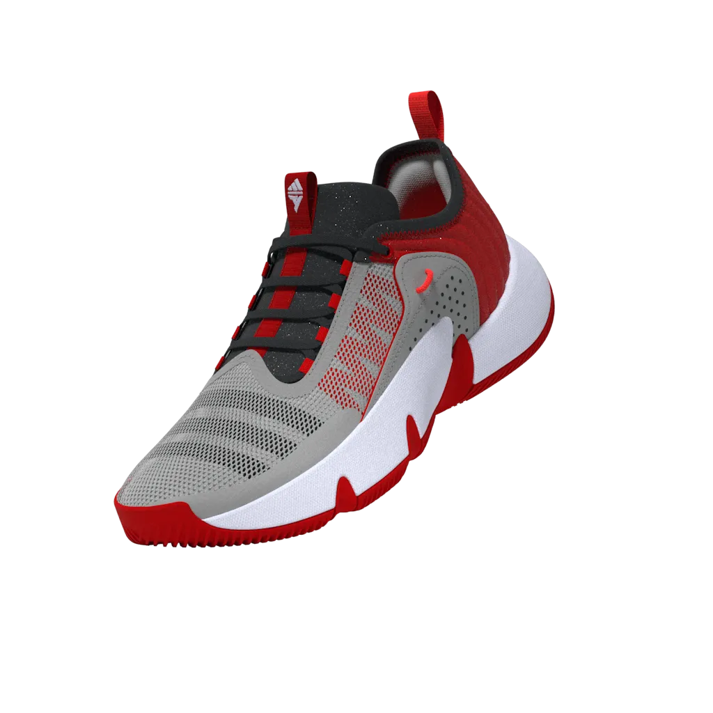 Adidas Trae Unlimited Junior Basketball Shoes - Grey/Carbon/Scarlet