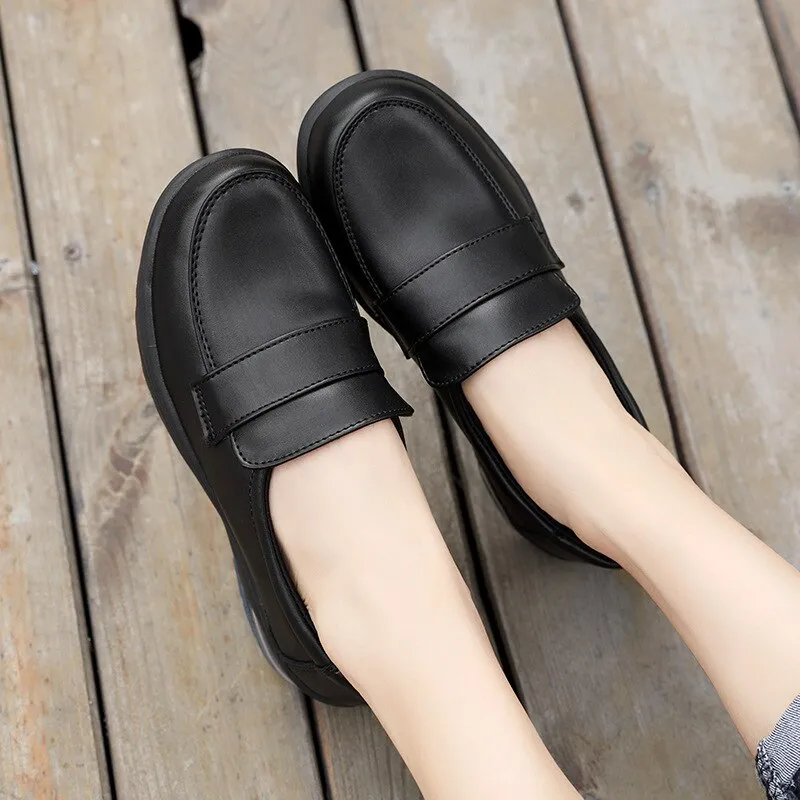 Advbridge Spring  Autumn Shoes Women Loafers Soft Comfortable Black White Shoes Flat Elegant Ladies Casual Shoes Plus Size 42 A4369