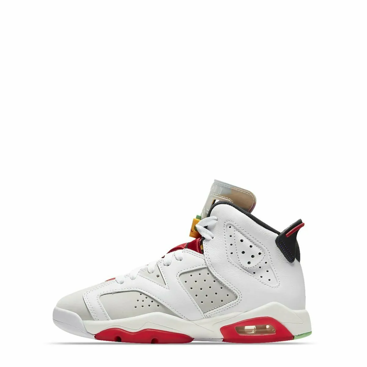 Air Jordan 6 Retro Hare GS 384665-062 Boy's White/Gray/Red Basketball Shoes UP7