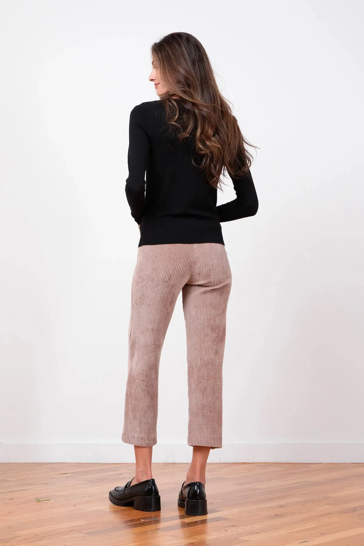 Alex Wide Leg Crop Corduroy Pant | Cappuccino