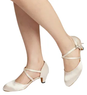 Ballroom Closed Toe Wedding Dance Shoes Ivory