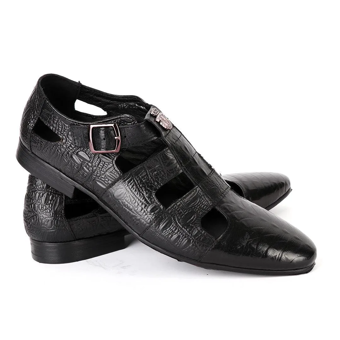 Billionaire Exotic Hippo Black Cover Leather Shoe