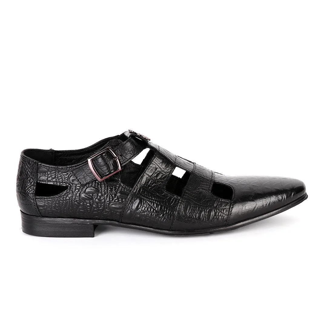 Billionaire Exotic Hippo Black Cover Leather Shoe