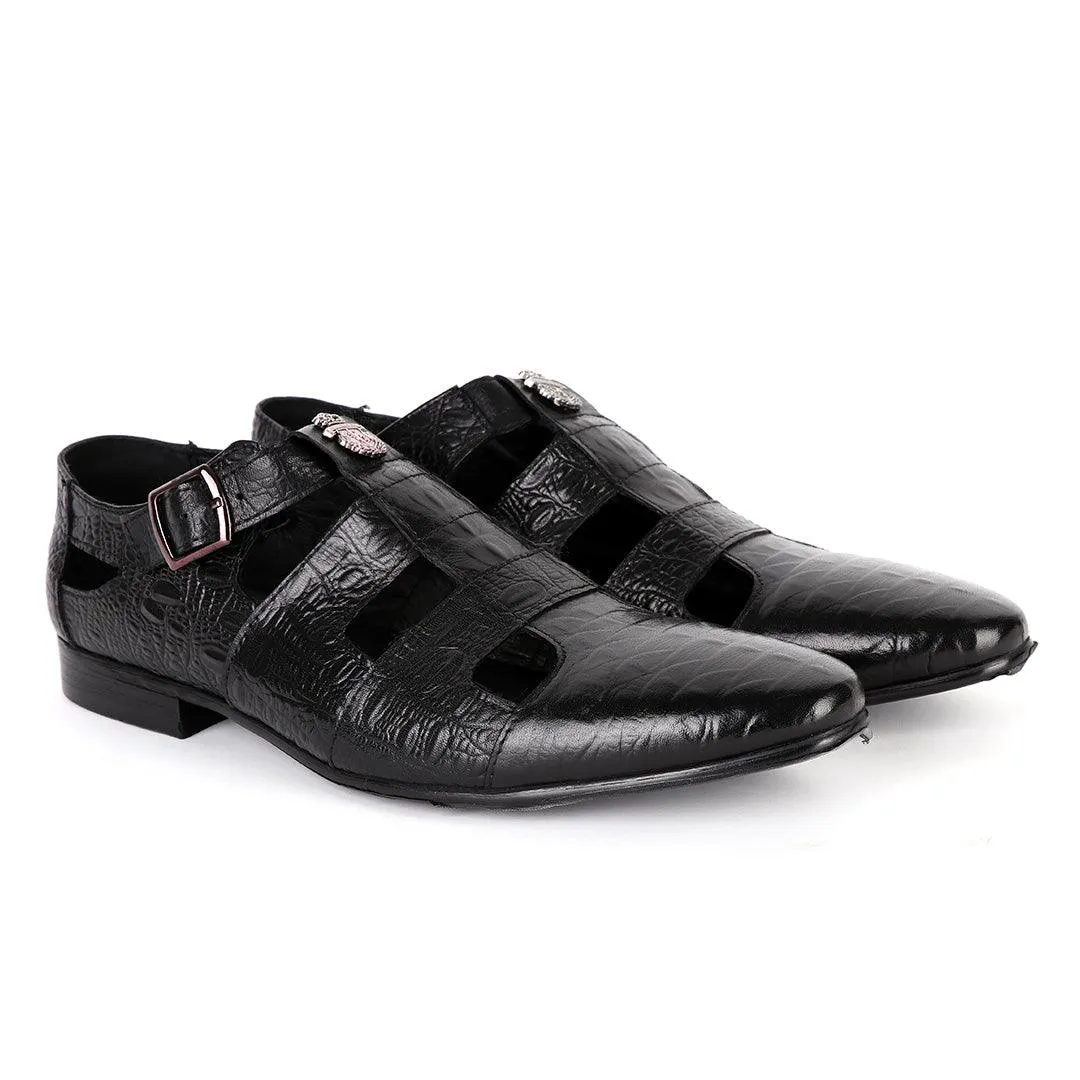 Billionaire Exotic Hippo Black Cover Leather Shoe