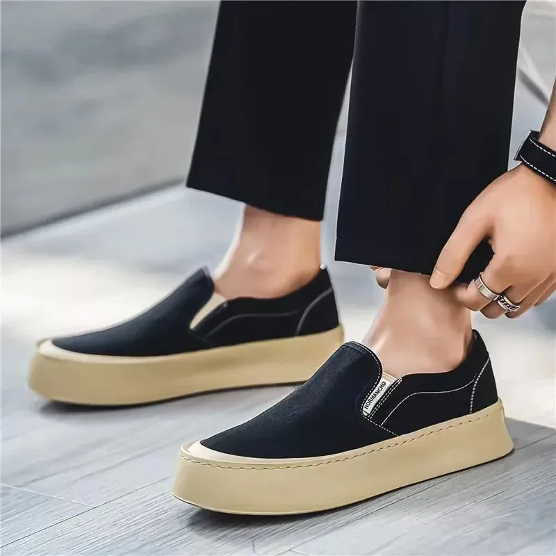 binfenxie  -  Men Shoes Summer Canvas Shoes Breathable Comfortable Outdoor Slip on Walking Sneakers Classic Loafers for Men