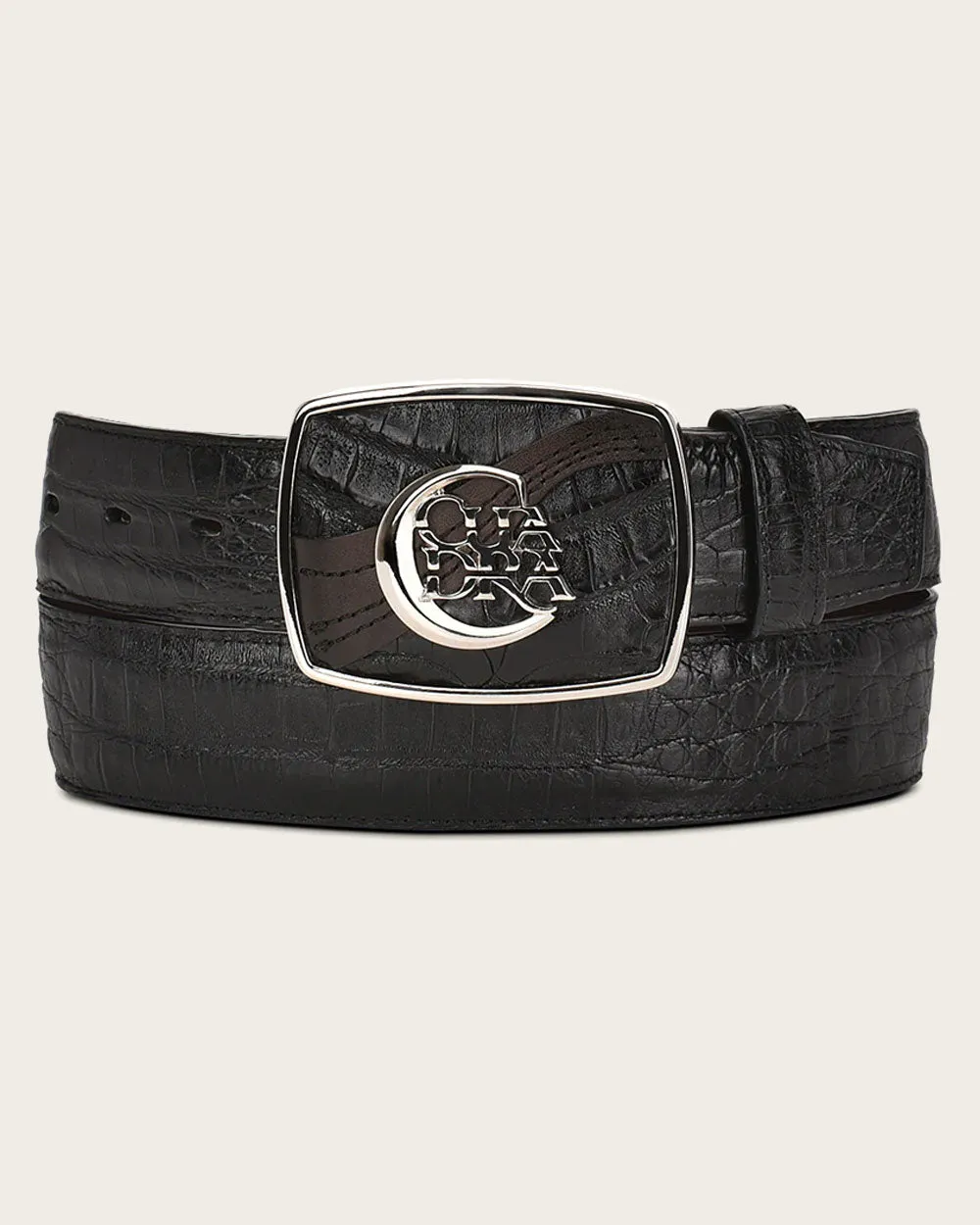 Black engraved ultra exotic Belt