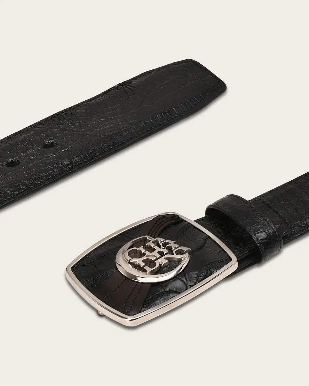 Black engraved ultra exotic Belt