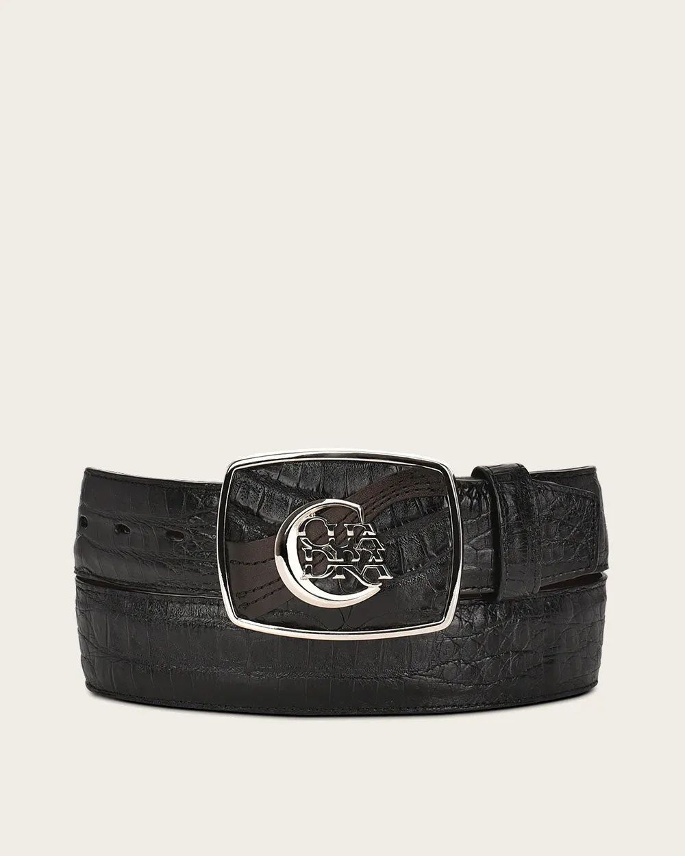 Black engraved ultra exotic Belt