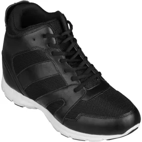 CALTO 4-Inch Taller Men's Black Elevator Sneakers - G3330