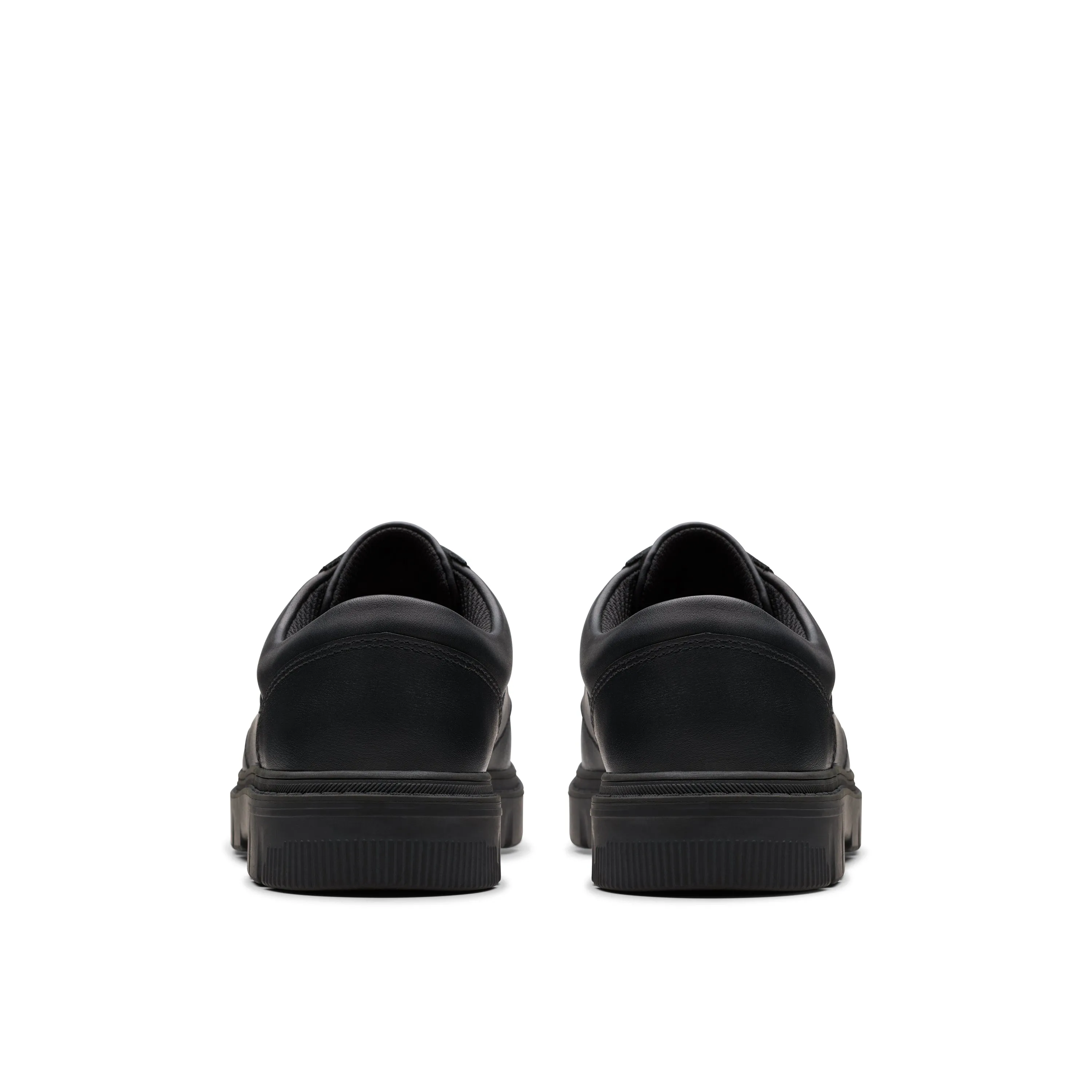 Clarks Lorcam Edge Y Boys Black School Shoes