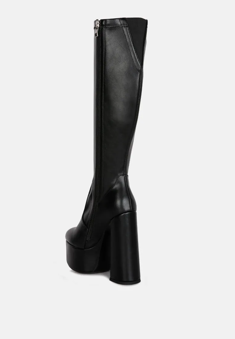 Coraline High Block Heeled Calf Boots