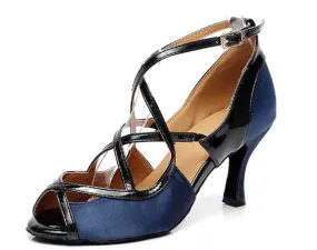 Dark Blue Ballroom Dancing Shoes Latin Salsa Dance Shoes