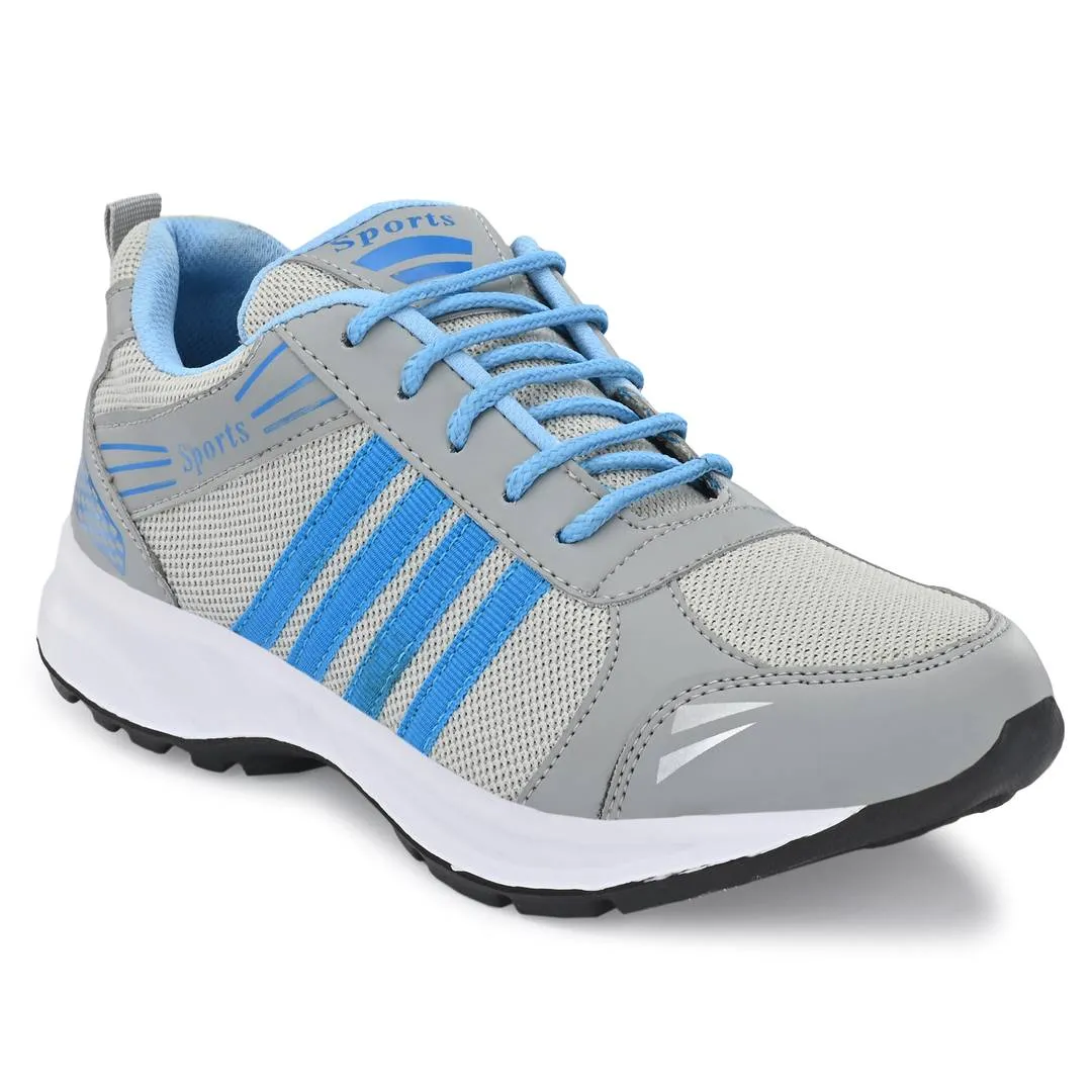 Designer Grey Synthetic Self Design Running Shoes For Men And Boys