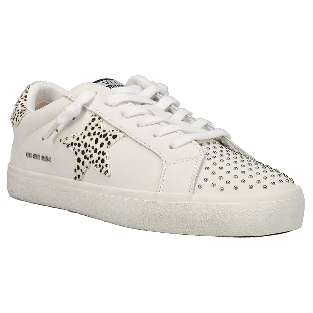 Flair Studded Cow Print Slip On Sneakers