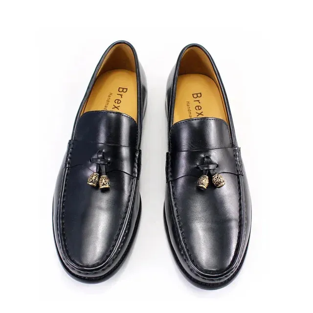 Genuine Leather Tassel Penny Loafers