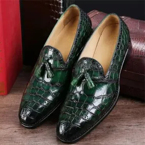 Gradient Color Crocodile Pattern Shoes