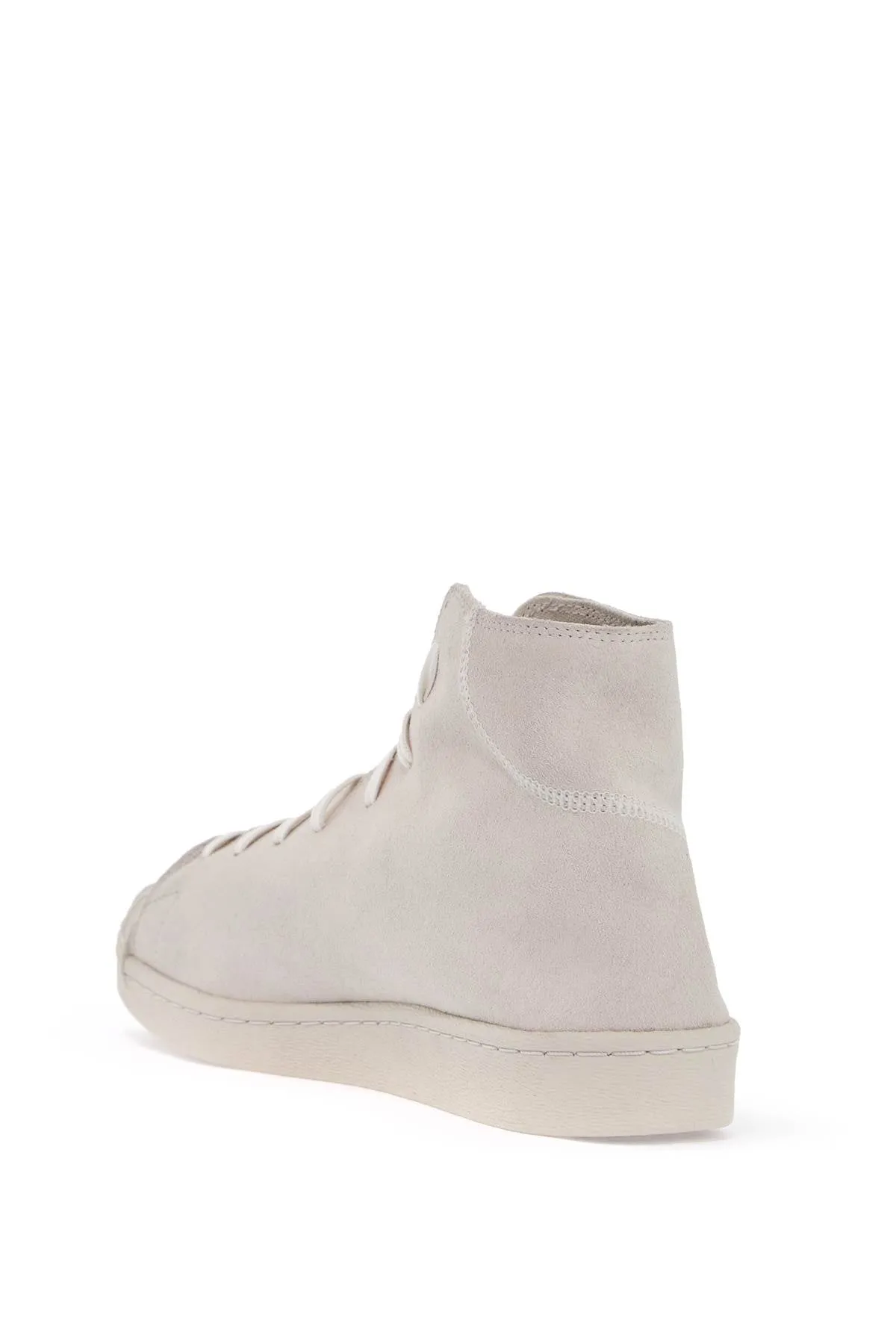 HIGH-TOP PRO MODEL SNEAKERS IN LIGHT GRAY SUEDE WITH VELCRO CLOSURE