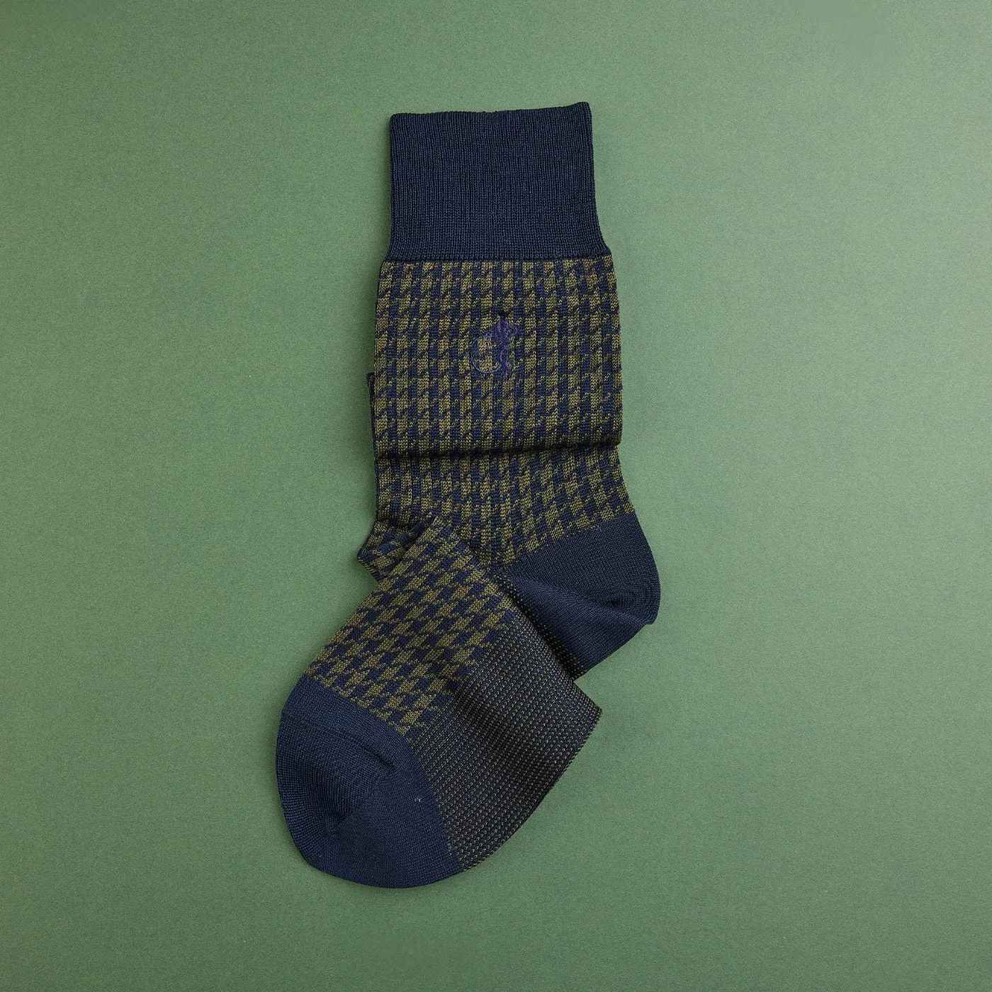 Houndstooth Socks - Olive