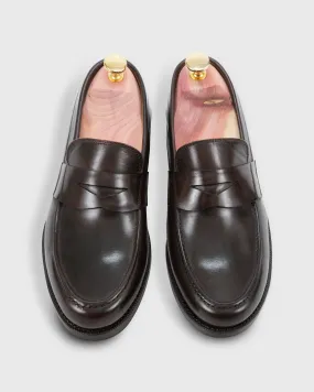 Italian Penny Loafer in Dark Brown Calfskin