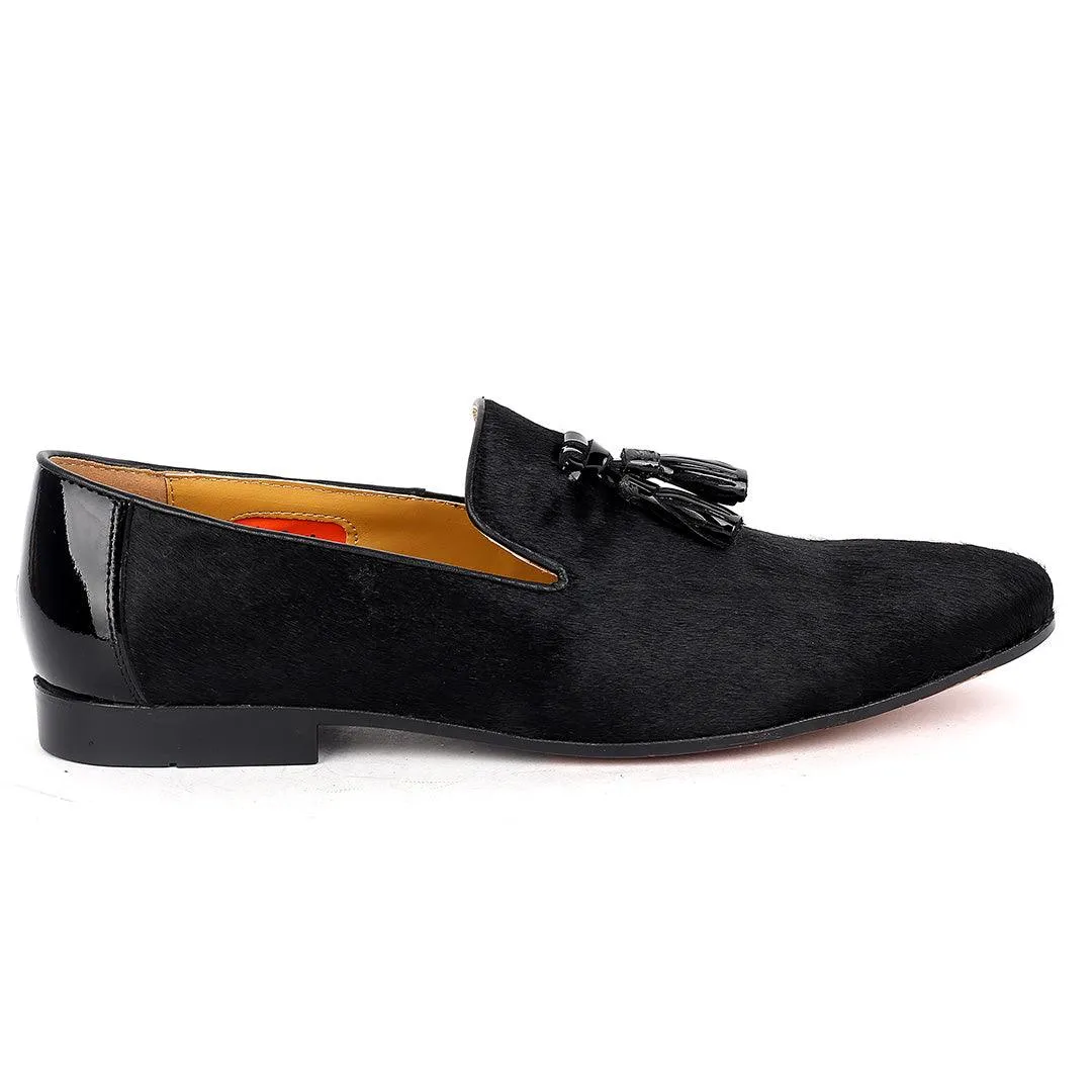 John Foster Horse Hair Leather Tassel Men's -Black