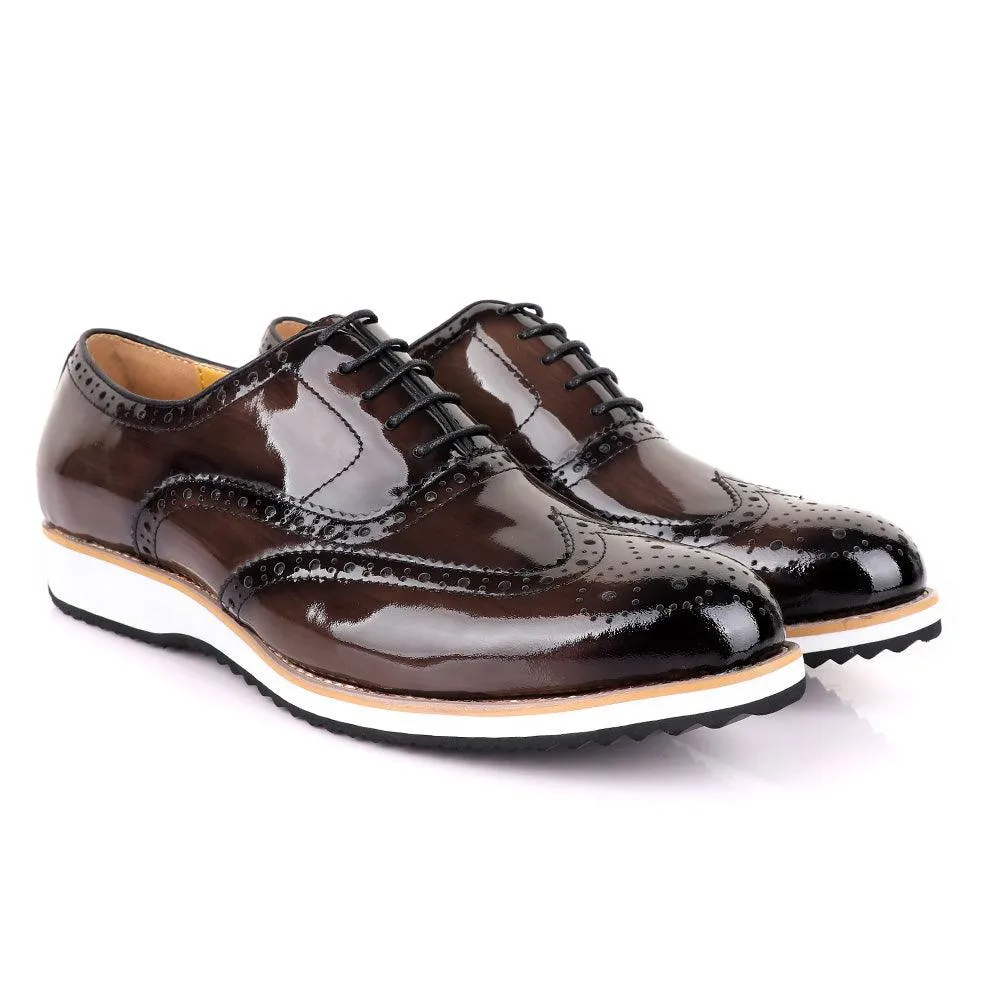 John Mendson Glossy Coffee Formal Shoe