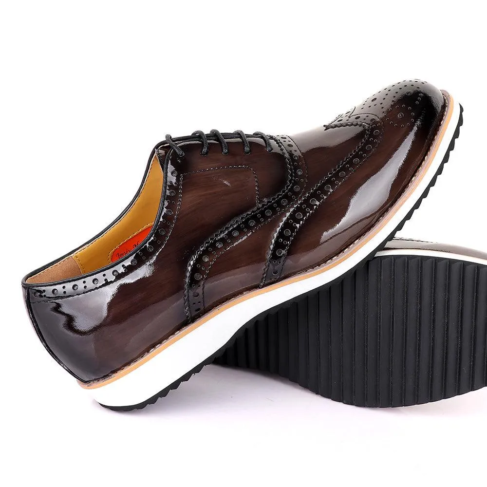 John Mendson Glossy Coffee Formal Shoe