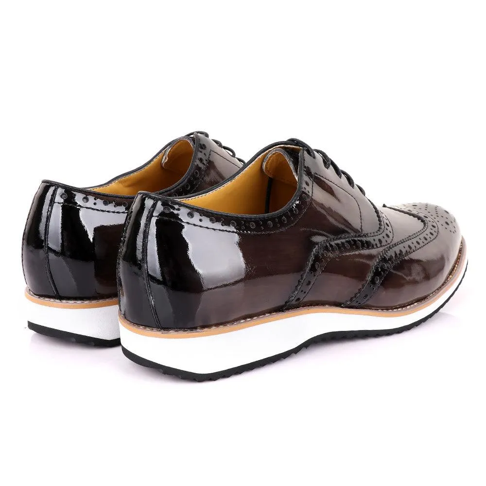 John Mendson Glossy Coffee Formal Shoe