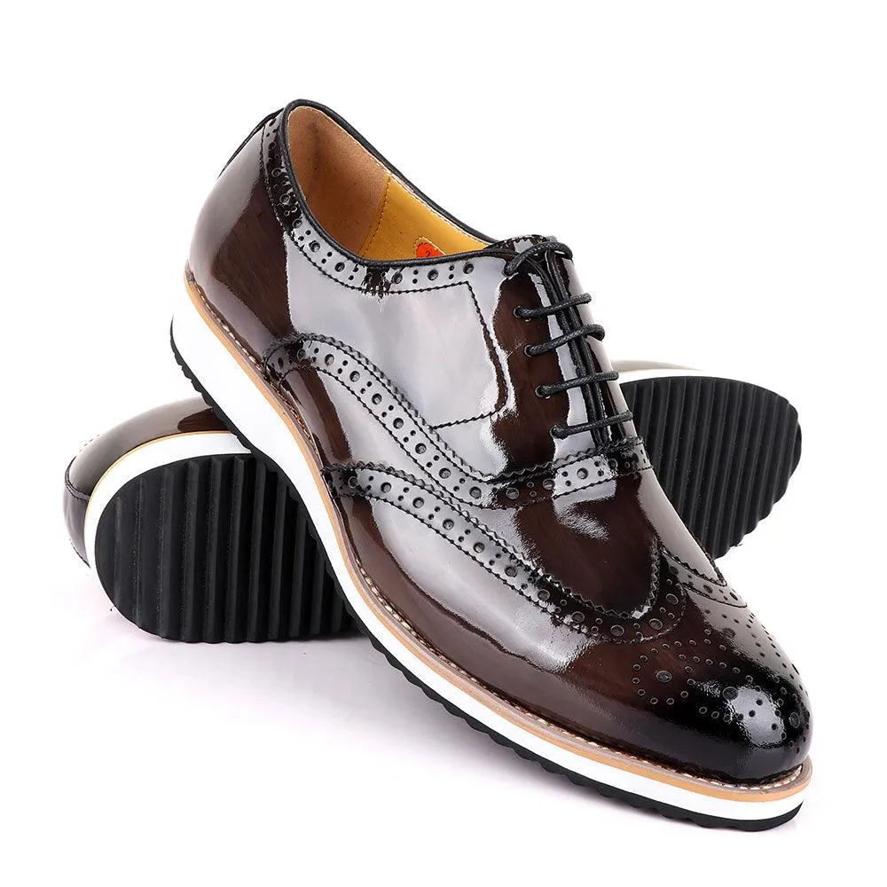 John Mendson Glossy Coffee Formal Shoe