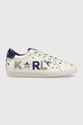 KARL LAGERFELD SKOOL SNEAKERS  IN WHITE