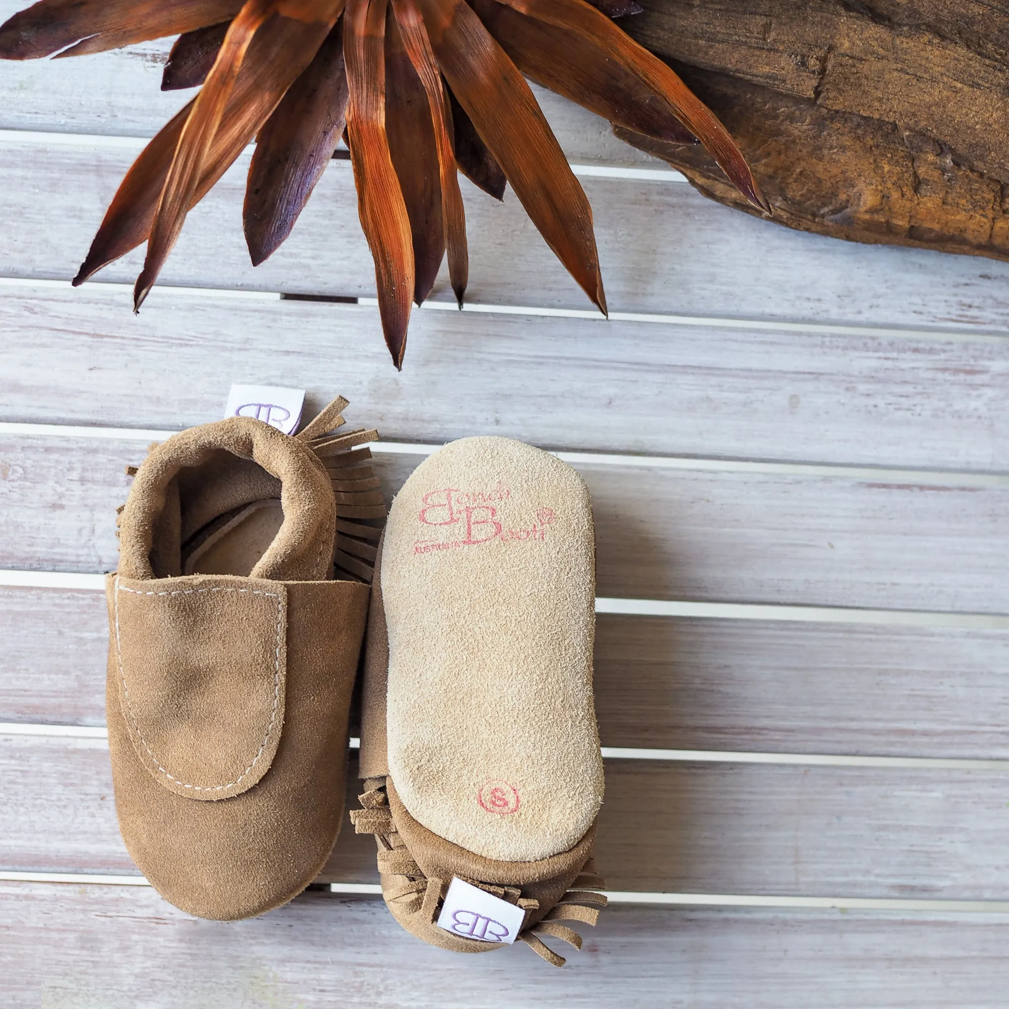 Leather Soft Sole Booti's - Natural Moc's