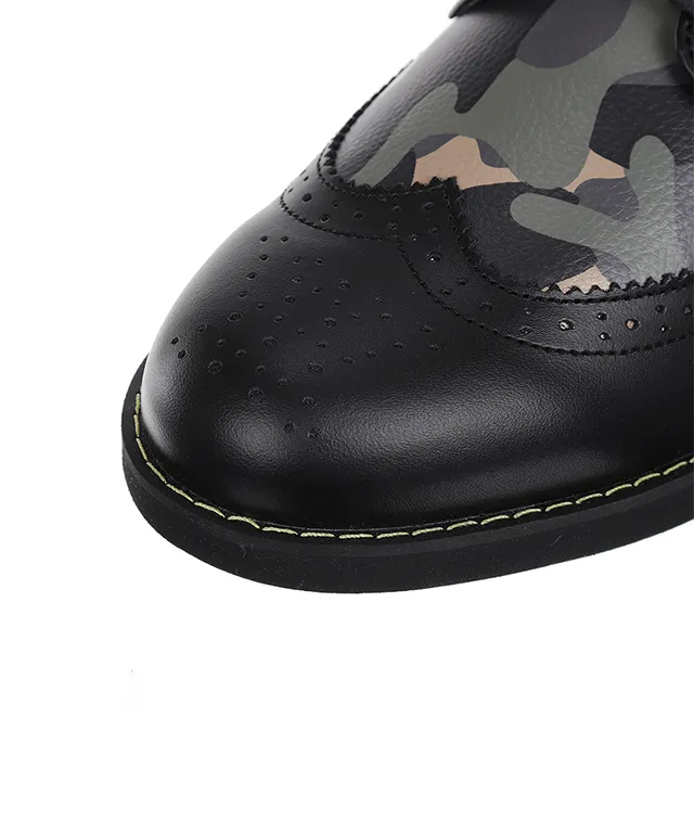 Men's Camo Wingtip Brogue Shoes -