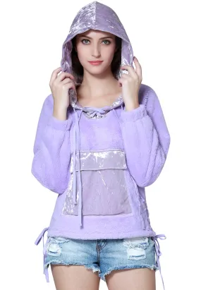 Purple Casual Hoodie