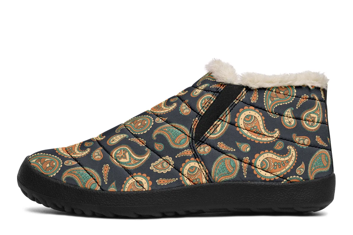 Retro Paisley Winter Shoes