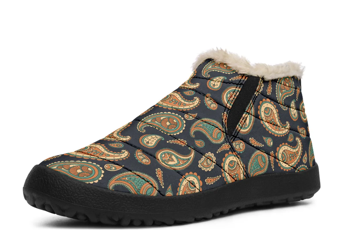 Retro Paisley Winter Shoes