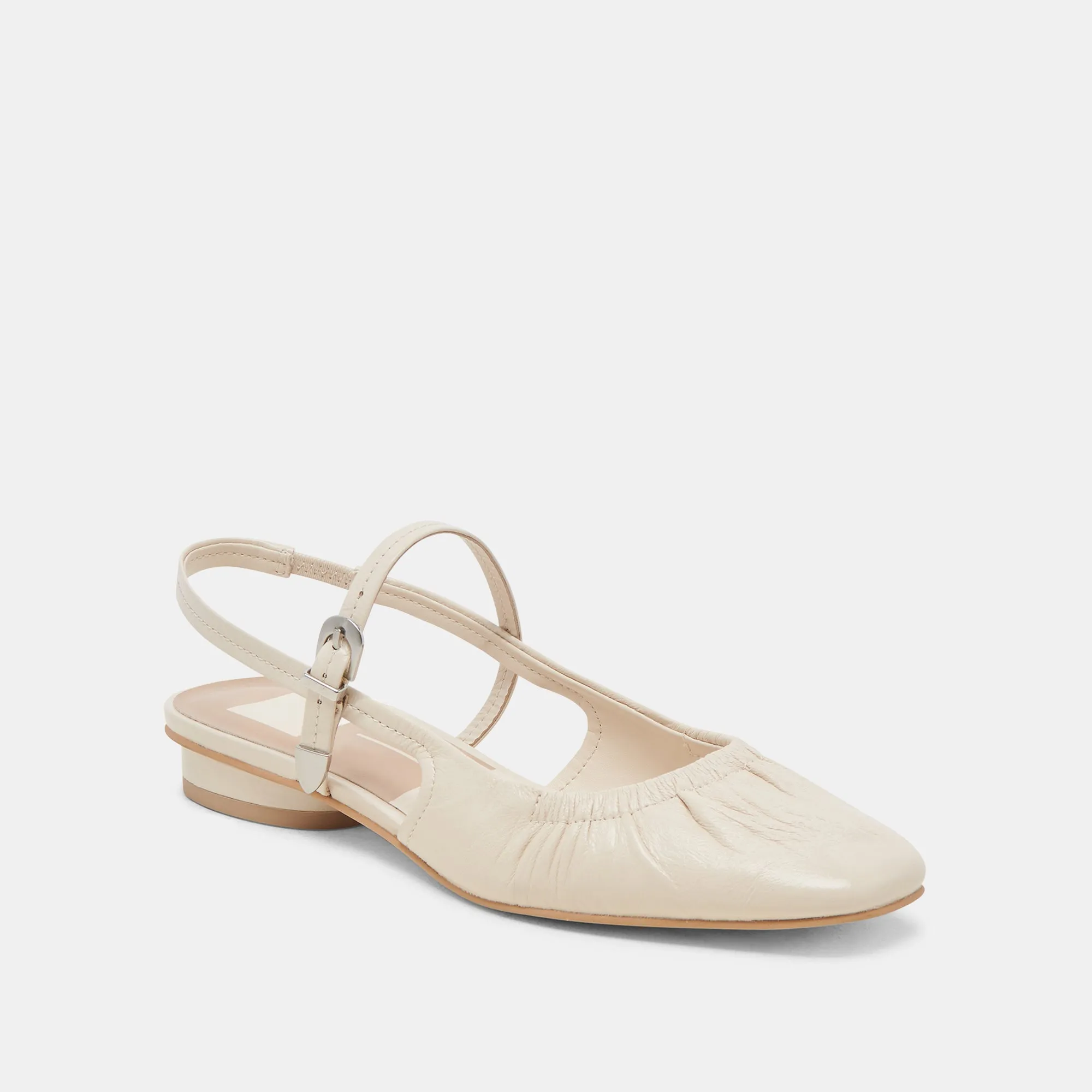 RIANNE FLATS IVORY CRINKLE PATENT