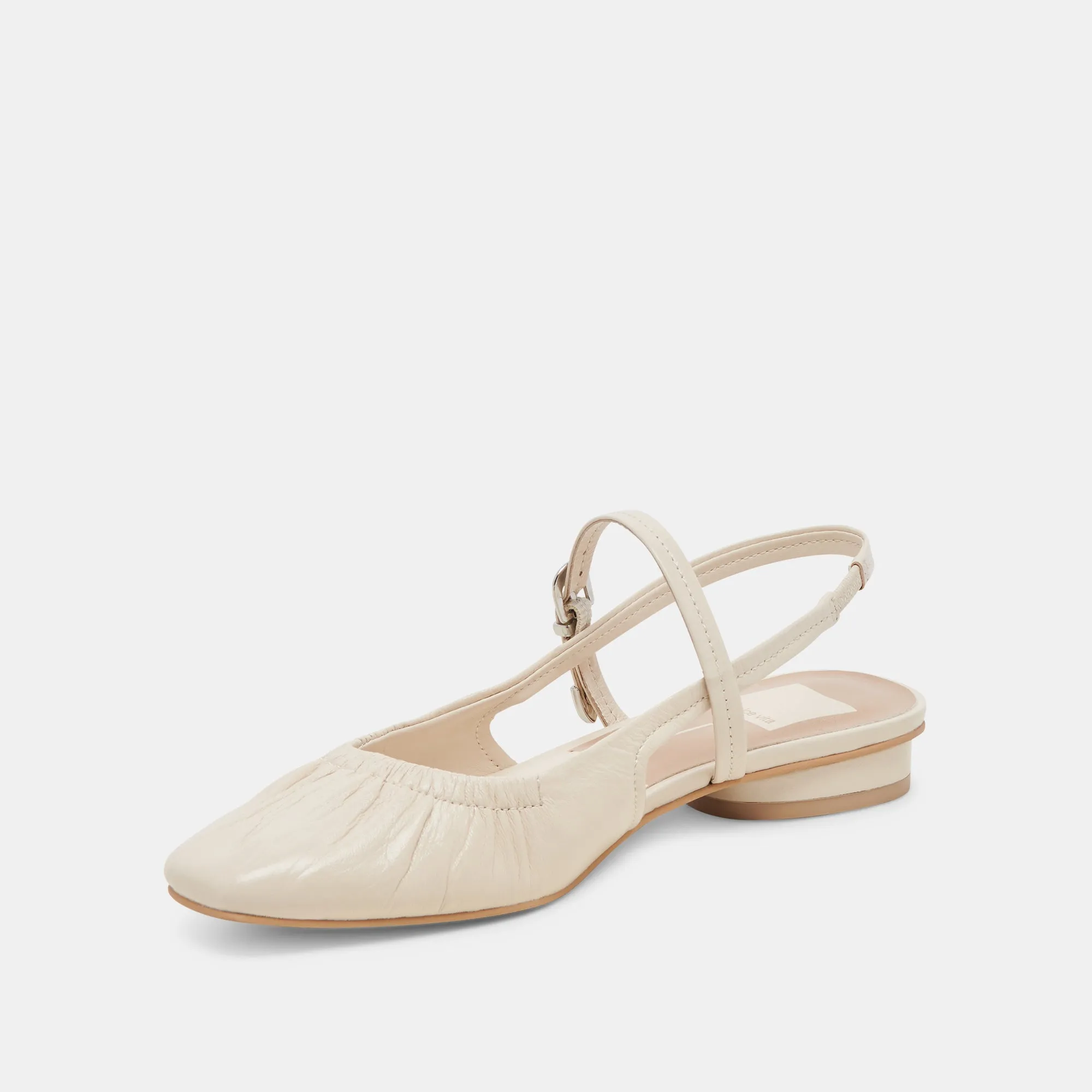 RIANNE FLATS IVORY CRINKLE PATENT