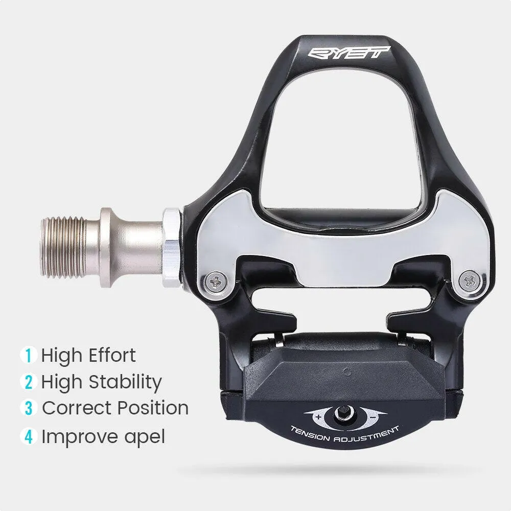 RYET Road Bike Self-locking Pedals Ultralight Aluminum Alloy SPD-SL 2 Sealed Bearing Bicycle Footboard Cycling Accessories