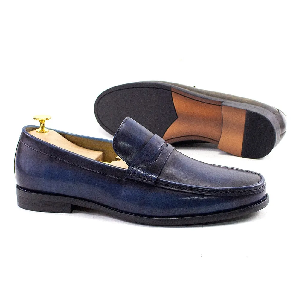 Solid Genuine Leather Loafers Shoes