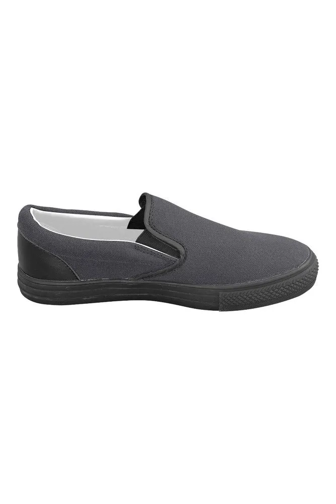 Space Cadet Blue Men's Slip-on Canvas Shoes (Model 019)