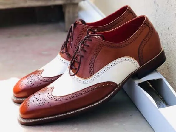 Stylish Handmade Men’s Leather Lace Up Dress Shoes, Men’s Brown Brogue Stylish Shoes