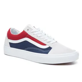 VANS Old Skool Retro Block White Red Dress Blue Sneakers