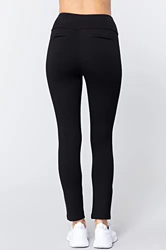 Women's Waist Band Long Ponte Pants