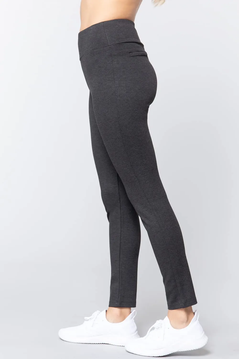 Women's Waist Band Long Ponte Pants