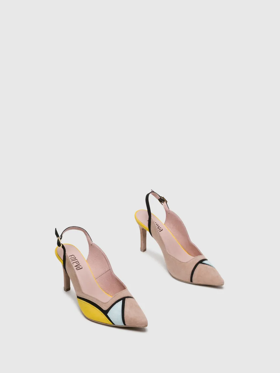 Yellow Tan Stiletto Shoes